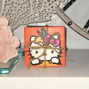 Hello Kitty Orange Coaster Set